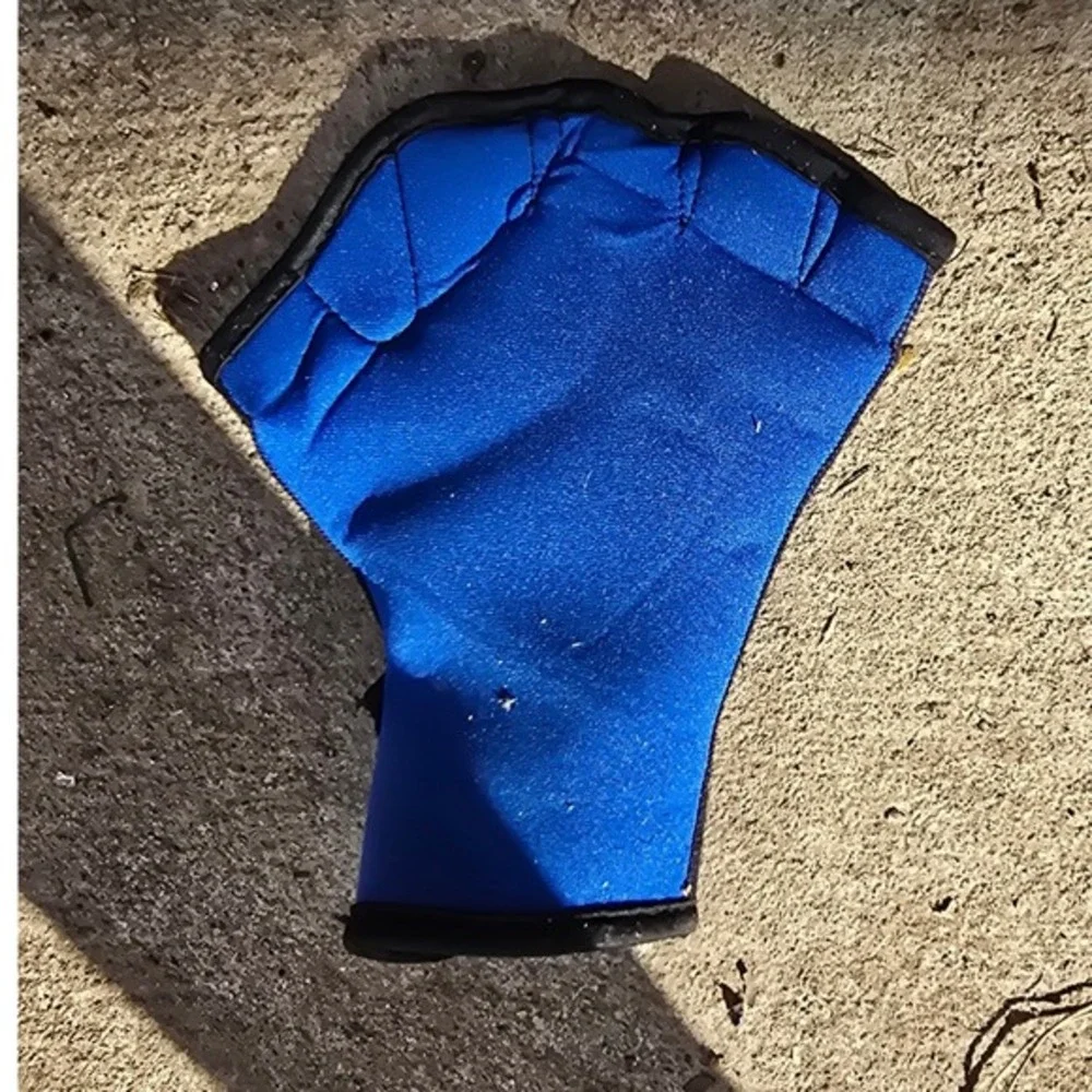 Unbranded‎ Webbed Swimming Glove Water Aerobics Resistance Blue Good One Size